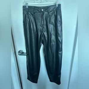 Zara Women's Black Leather Pants